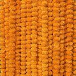 THE ART BOX 5 PCS - 4.5 feet Artificial Marigold Garland Mango Yellow, Fake Faux Flowers Indian American Party Wedding Mantle Backdrops, Diwali Housewarming Decoration, Spring Bush Floral