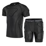 TUOYR Youth Boys Padded Protective Shirts Shorts for Football Paintball Baseball Compression Shirt