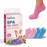 VOWEL'S ENTERPRISE Silicone Moisturizing Spa Gel Socks Women, Size - M (Multicolor), Helps In Cracked Heel, Spa Pedicure Socks Natural Oil And Vitamin-E Deep Cleansing, Repairing And Softening