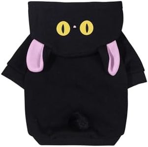 QWINEE Dog Hoodies Chicken Design Cat Dog Clothes Warm Winter Puppy Clothes Chihuahua Outfit Pet Hoodie for Small Medium Dogs Cats Kitten Black and Pink Large