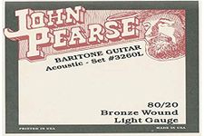 John Pearse Strings® 3260L For Baritone Acoustic Guitar - 80/20 Bronze - Standard Tuning - Light Gauge