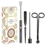 burtok 4-in-1 Candle Accessory Set, CandleWick Trimmer, Candle Snuffer, Candle Wick Dipper, Candle Lighters-Stainless Steel Candle Care Kit for Candle Lover