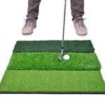 GoSports Tri-Turf XL Golf Practice Hitting Mat - Huge 24" x 24" for Optimal Practice