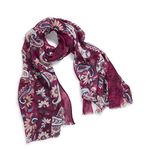 Vera Bradley Women's Lightweight Soft Fringe Scarf Fashion, Paisley Jamboree, One Size