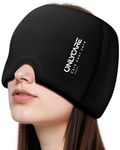 ONLYCARE® Migraine Relief Cap, Upgraded Odorless Headache Relief Cap, 360° Gel Surround Ice Pack Mask for Migraine, Sinus, Stress, Frontal Headaches (Black)