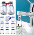 STETMN Faucet Water Filter, 360 Degree Rotating Faucet Mount Filters Purifier Kitchen Tap Filtration Removes Chlorine Fluoride Heavy Metals Hard Water for Home Bathroom & Kitchen(2 Pcs). Black,Yellow