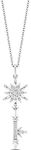 Jewelili Enchanted Disney Fine Jewelry Sterling Silver with 1/7 CTTW Diamonds Elsa Key Pendant