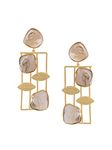 Viraasi Golden Matte Finish Unique Design Dangler Earrings for Girls and Women