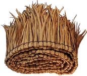 3 Rolls Fire Retardant Synthetic Thatch Roofing, Each Roll 16.50 feet x19.67 inch for Tiki Grass Roof Mini Bar Roof and Patio Sunshade, Thatching Rolls for Tiki Bar, Won't Rot, Long-lasting