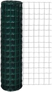 vidaXL Fence Panel 25x1.5m PVC-Coated Steel Wire - Green Mesh Fence for Garden, Poultry & Tree Guards