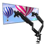 Suptek Dual Monitor Mount Stand-Height Adjustable Gas Spring Monitor Arm Desk Mount for 2 Computer Screens 17 to 27 inches - Each Arm Holds up to 13.2lbs(MD8SP)