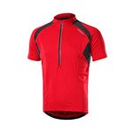 BERGRISAR Half Zipper Cycling Jersey Men's Cycle Top Short Sleeves Bike Shirt Breathable Quick-Dry MTB Jersey BG060 Red L