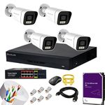 DeckLink 8 Mp Ip Cctv Camera Full Set 4 Outdoor With 1000Mbps 4K Uhd Full Giga Poe,10Ch Nvr,1Tb 24X7 Recording Harddisk And All Accessories