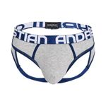 Andrew Christian Mens Underwear ALMOST NAKED® RETRO FRAME JOCK Heather Grey - Grey - 1 x SIZE L