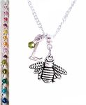 Handmade Bumble Queen Bee Jewellery for Women Personalised Necklace with Genuine Crystal