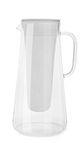 LifeStraw Home 7-Cup Glass Water Filter Pitcher Tested to Protect Against Bacteria, Parasites, Microplastics, Lead, Mercury, and a Variety of Chemicals (White)