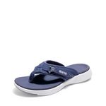DREAM PAIRS Women's Arch Support Flip Flops Comfortable Thong Sandals for Walking Beach Summer,Size 7.5,Navy,BREEZE-1