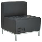 Alera ALEQB8116P QUB Series Powered Armless L Sectional, 26 3/8 x 26 3/8 x 30 1/2, Black