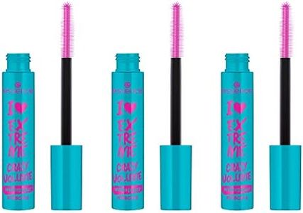 Essence I Love Extreme Crazy Volume Lot de 3 mascaras imperméables et volumisants, résultats immédiats, intenses, végétaliens, sans particules de microplastiques, sans nanoparticules (3 x 12 ml)