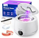 Gisaae Ultrasonic U-V Cleaner for Dentures, 45kHz Ultrasonic Retainer Cleaner Machine, 200ML Ultrasonic Cleaner for All Dental Care Tools, Jewelry, Retainer, Aligner, Mouthguard, Invisalign