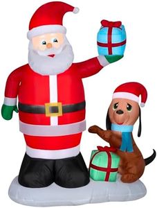 Gemmy Père Noël gonflable et chiot animé, 1,8 m de haut, multicolore