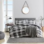 Nautica- Queen Comforter Set, Reversible Microsuede Bedding with Matching Sham(s), Casual Home Decor (Crossview Plaid Charcoal, Queen)