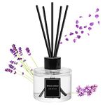 Binca Vidou Essential Oil Reed Diffuser Wood Rattan Reed Aromatherapy Sticks Diffuser Set Relax Mind & Body Fragrant Home Room Office Bathroom & Living Room 120 ml/4.9 oz (Lavander)