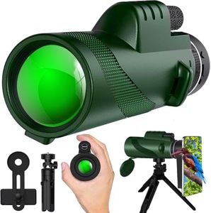 Monoculars for Adults High Powered – 80×100 Monocular Scope with STS Scope 360, Portable Telescope & Monoscope, Compact Handheld Telescope with Smartphone Adapter for Bird Watching & Travel