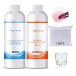 BEVINAS Slip Solution Kit Slip Solution & Nail Brush Cleaner Slip Solution for Poly Gel Nails Quickly Clean Nail Brushes with Glass Cup Nail Cleaning pads Easy DIY Poly Gel Nail at Home