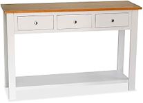 vidaXL Solid Oak Wood Console Table