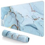 Atufsuat Extended Large Mouse Pad, XXL Gaming Desk Pad 31.5 x 15.7 Inch, Big Computer Keyboard Mousepad, Waterproof Mouse Mat with Stitched Edges and Non-Slip Base for Office Gaming, Blue Marble