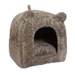 Rosewood Brown Teddy Bear Cat Bed