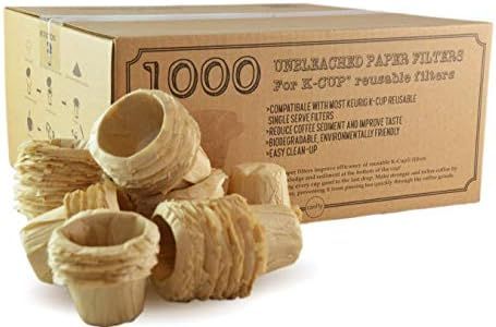 canFly Unbleached Disposable K-CUP Paper filters for Keurig single cup coffer filters compatible with Ekobrew, EZ-Cup and other Reusable K-CUP Filters (1000)