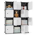 Closet Organizers and Storage for Clothes, Wardrobe Closets, Cube Storage Organizer, Storage Shelves, Closet Organizers, Plastic Portable Wardrobe, Kids Storage Cabinet (Black, XL)