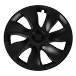 Elprico 19 Inch Wheel Hub Cap, 4 Pcs Black Fully Wrap Rim Protector Universal Wheel Rim Cover for Tesla Model Y 2020 to 2023(Symmetrical Style)