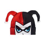 DC Comics Harley Quinn Beanie Hat, Roll Down Cuff Winter Knit Cap, Red, One Size, Red, One size