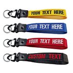 Customized Keychain, Personalized Wrist Strap Key Tag with Key Ring Car Key Chain Clip Nylon Webbing Keychain For key,Motorcyclist,Tactical Backpack