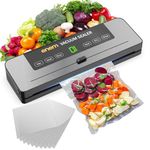 ENEM Vacuum Sealer Machine for Packing with Cutter, Sealing Machine for Food Packets, 60kpa Automatic Dry & Wet Air Packet Sealer Machine,1 Year Warranty from enem, With Free 10 Vacuum Pouches
