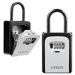 Key Lock Box, UPXON Large Capacity Key Safe Lock Box with Resettable Code, Portable Combination Lockbox for House Keys, Waterproof Wall Mounted Key Box for Home, Hotels, Office, Realtor Grey 1 Pack