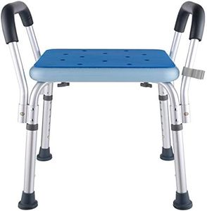 Bath Chair Shower Benches Bench with Arms,Medical Shower Chair Bench Bath Stool Safety Shower Seat for Elderly, Adults, Disabled,Blue Shower Stools and Benches