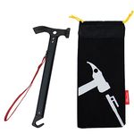 Azarxis Camping Tent Stake Hammer Peg Mallet Remover Puller Driver Shovel Lightweight Aluminum Portable Multi-Function Accessories for Outdoor Tent Nail with Carry Bag - 12.79-Inch Long (Black)