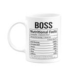 Eagletail India Boss Nutritional Facts Ceramic Coffee Mug, 325 milliliter