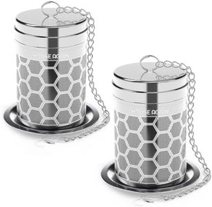 House Again 2 Pack Tea Infusers, Extra Fine Mesh Tea Strainers for Loose Tea, Updated Slim Threaded Lid & 304 Stainless Steel, Filter Bags Diffusers, Loose Leaf Tea Steeper for Brew Tea Spices