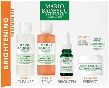 Mario Badescu The Brightening Kit, 5 Piece Kit With Glycolic Foaming Cleanser, Alpha Grapefruit Cleansing Lotion, Vitamin C Serum, Whitening Mask & Glycolic Skin Renewal Complex