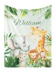 Personalized Baby Blanket for Boys, Custom Baby Blanket for Kids Customized Name Blankets in Easter Personalized Baby Gifts for Infant Newborn Shower (Green)