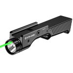 1000 Lumen Rechargeable Picatinny Rail Mounted Rifle Flashlight, Picatinny Adapter Included, Tactical Flashlight Green Laser Sight Combo, Laser Class IIIA, 5mW