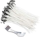 Candle Wicks, 100 Pcs Pre-Waxed Wicks for Candle Making with Wick Holder Sustainer (20cm)