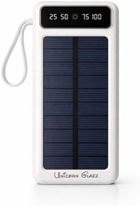 Prakashamaya Solar Charging 10000mAh Power Bank, 15W Fast Charging |Solar Panel | Buit-in 2-in-1 Cables | Digital Display | LED Torch for Smartphones 15W, White