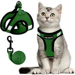 Cat Harness, Cat Leash and Harness Set for Walking Escape Proof, Harness for Small Cats/Small Dogs, Large Kitten/Puppy Harness and Leash, Harness for Cats S-XXL(Neon Green, Small)