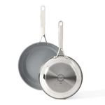 Martha Stewart Delaroux Stainless Steel 9.5" & 12" Fry Pan Set